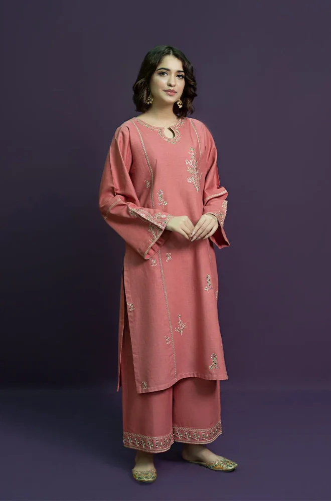 Urge - 2PC Dhanak Embroidered Shirt and Trouser - BFB0902 - Image 6