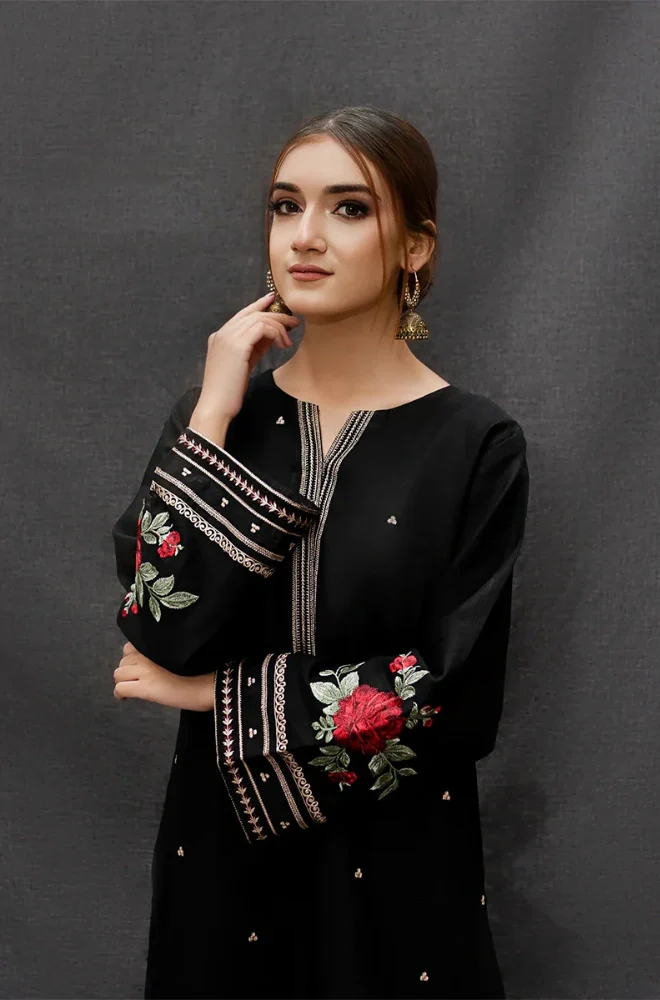Urge - 3PC Dhana Embroidered Shirt With Twill Printed Dupatta and Trouser - BFB0901 - Image 4