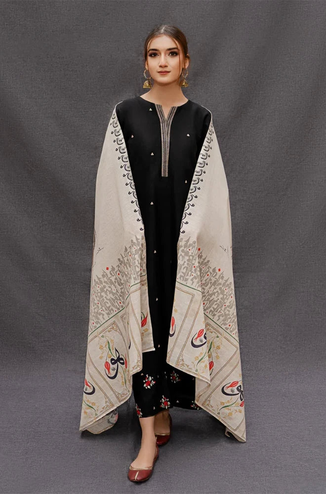 Urge - 3PC Dhana Embroidered Shirt With Twill Printed Dupatta and Trouser - BFB0901 - Image 5