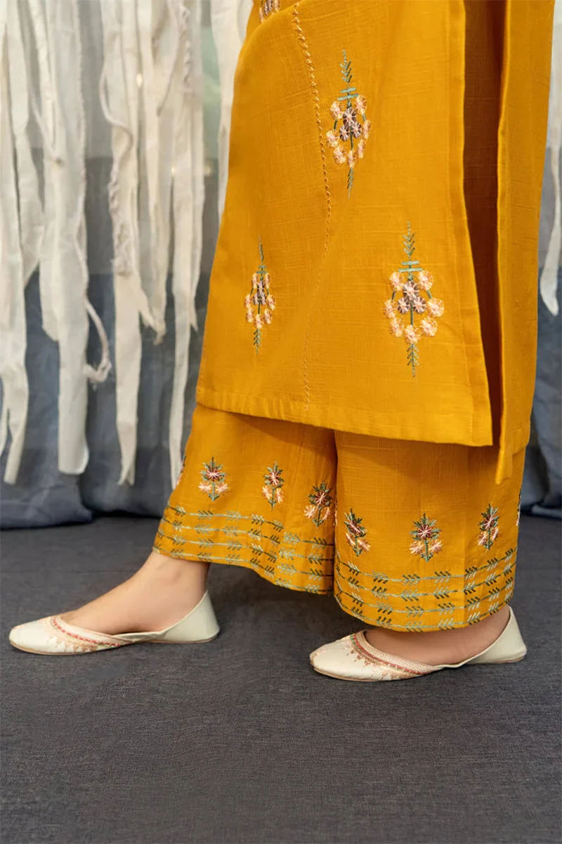 Urge - 3PC Dhanak Embroidered Shirt with Twill Printed Dupatta and Trouser - BFB0866 - Image 3