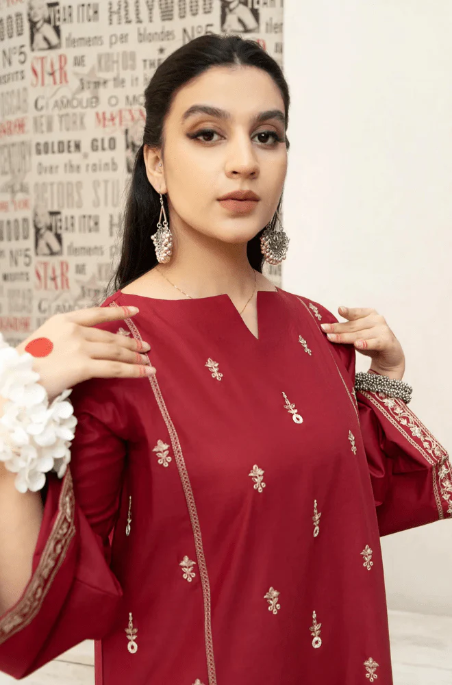 URGE - 3PC Lawn Embroidered Shirt with Lawn Printed Dupatta and Trouser - BFB0136 - Image 5