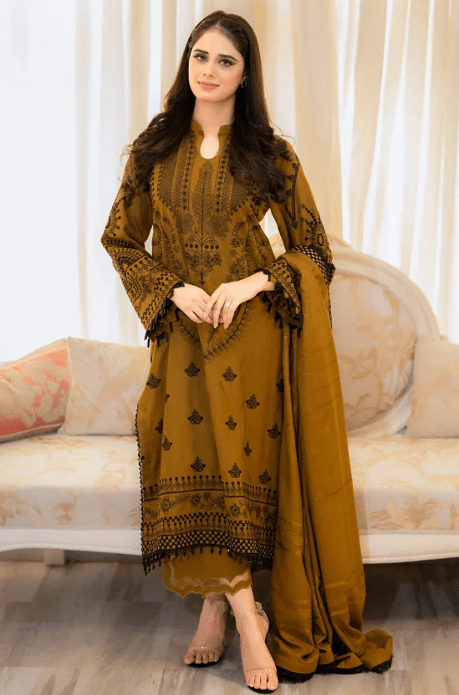 URGE - 3PC Lawn Embroidered Shirt with Chiffon Embroidered Dupatta and Trouser - BFA00270 - Image 5