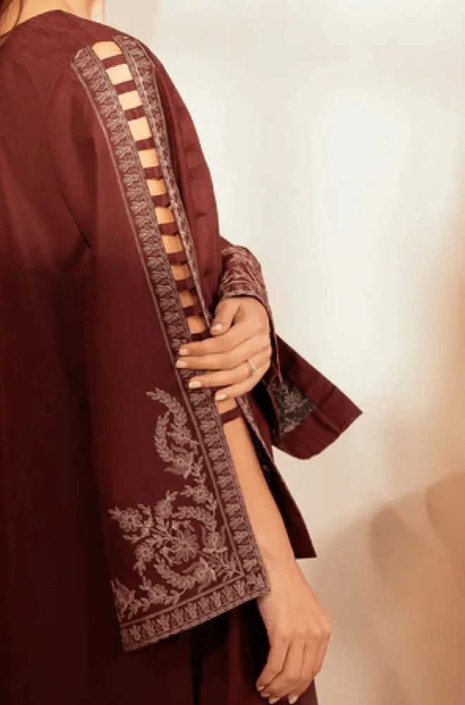 2PC Dhanak Embroidered Shirt and Trouser - BFB0432 - Image 3