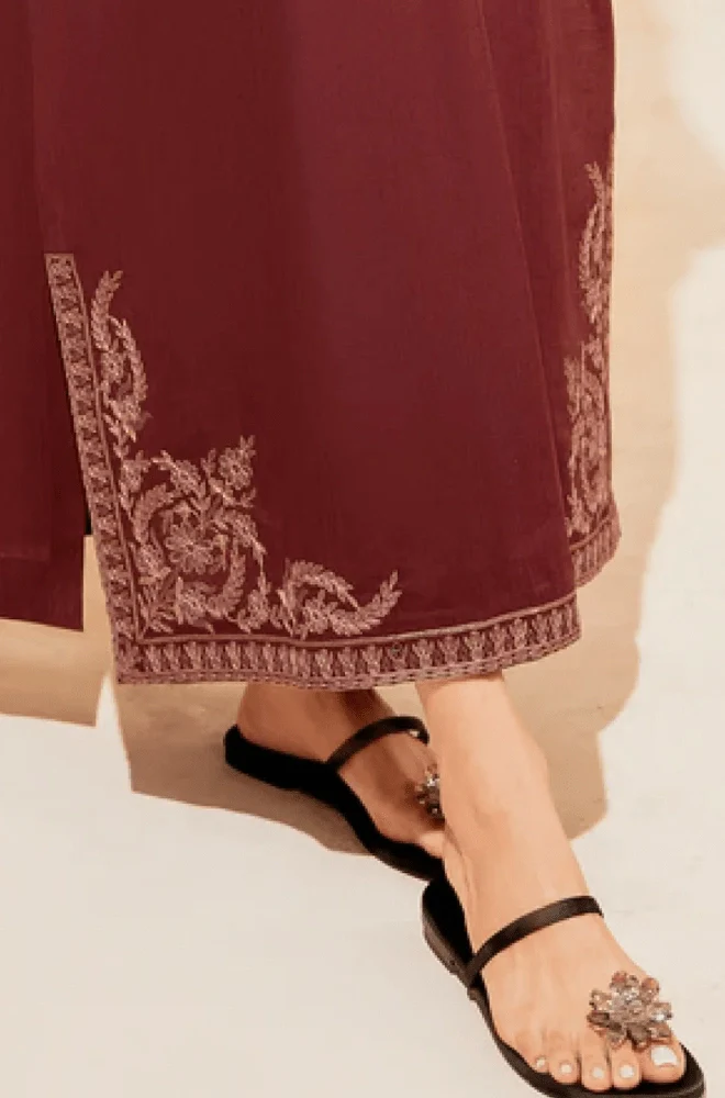 2PC Dhanak Embroidered Shirt and Trouser - BFB0432 - Image 4