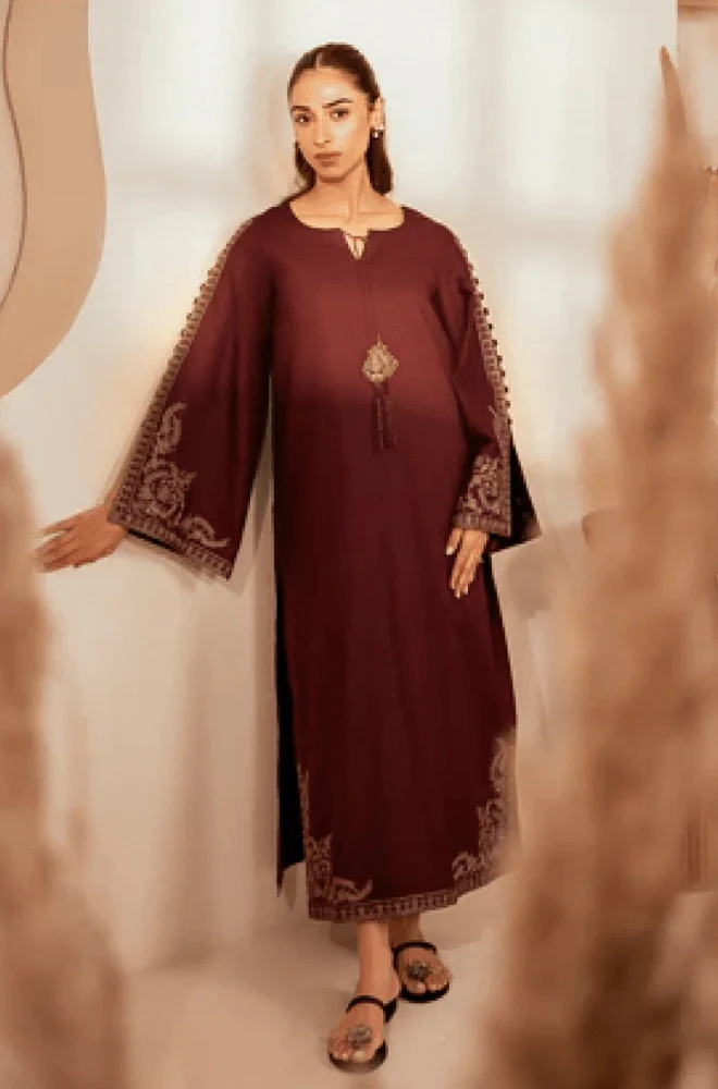 2PC Dhanak Embroidered Shirt and Trouser - BFB0432 - Image 5