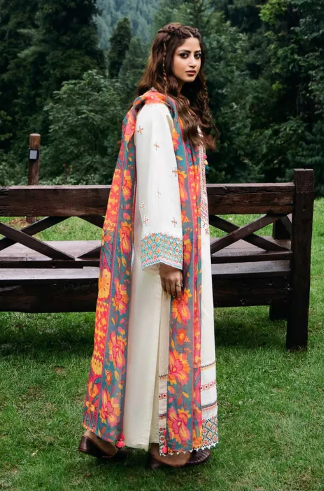 SAPPHIRE - 3PC Lawn Embroidered Shirt with Monar Printed Dupatta and Trouser - BFB01890 - Image 2