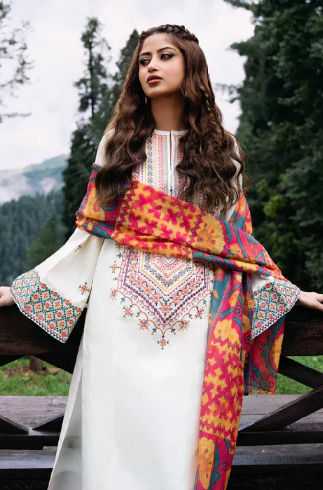 SAPPHIRE - 3PC Lawn Embroidered Shirt with Monar Printed Dupatta and Trouser - BFB01890 - Image 3