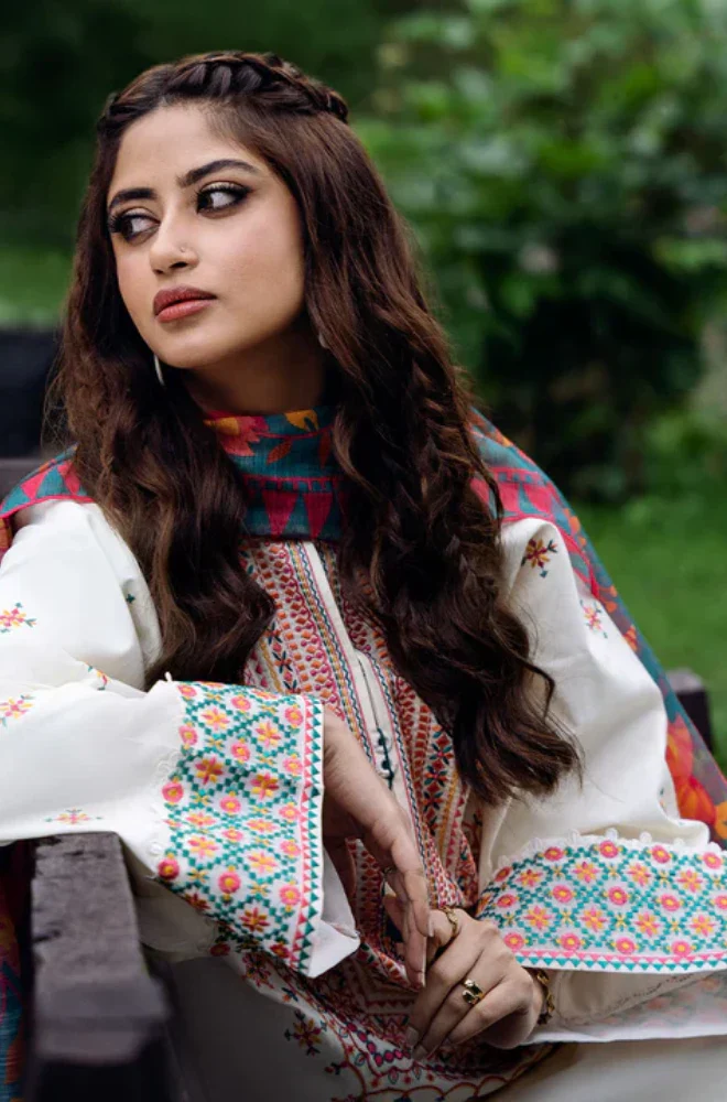 SAPPHIRE - 3PC Lawn Embroidered Shirt with Monar Printed Dupatta and Trouser - BFB01890 - Image 5