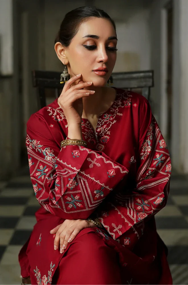 URGE - 3PC Lawn Embroidered Shirt and Trouser- BFB0278 - Image 3