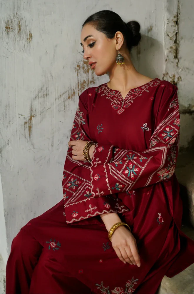 URGE - 3PC Lawn Embroidered Shirt and Trouser- BFB0278 - Image 7