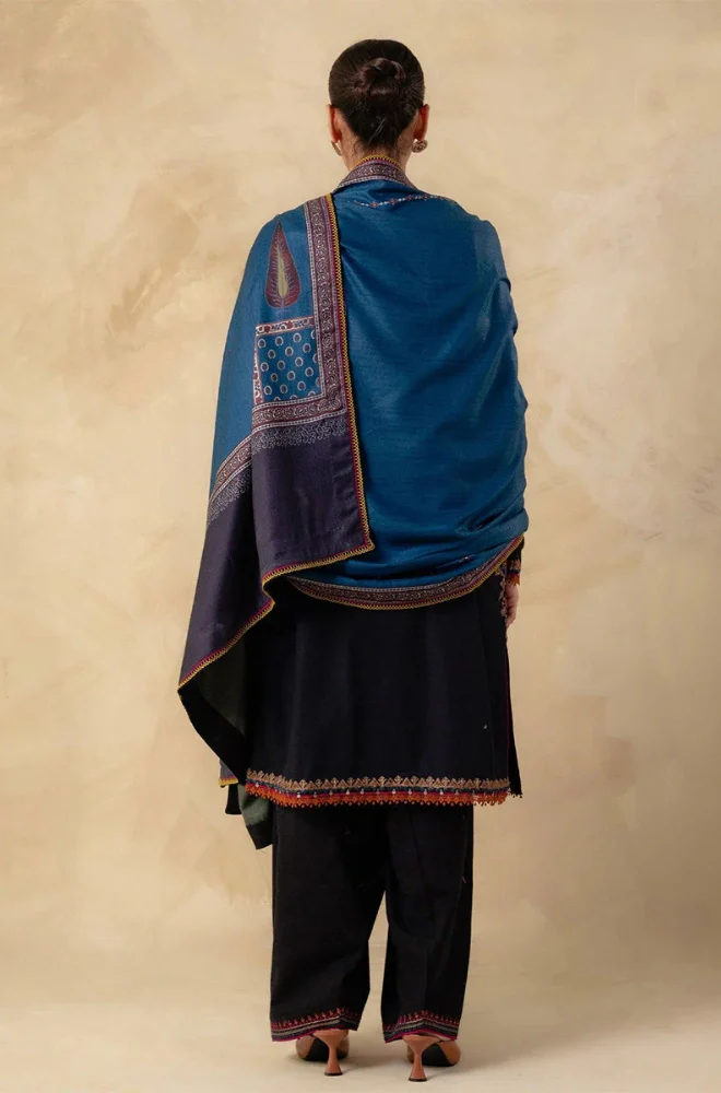 Zara Shahjahan - 3PC Dhanak Embroidered Shirt With Twill Printed Dupatta and Trouser - BFB0916 - Image 2