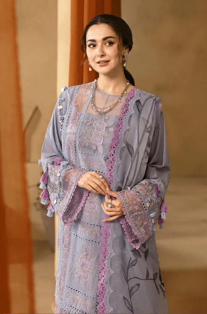 SAIRA RIZWAN - 3PC Lawn Chikankari Embroidered Shirt with Chiffon Printed Dupatta and Trouser- BFB0284 - Image 2