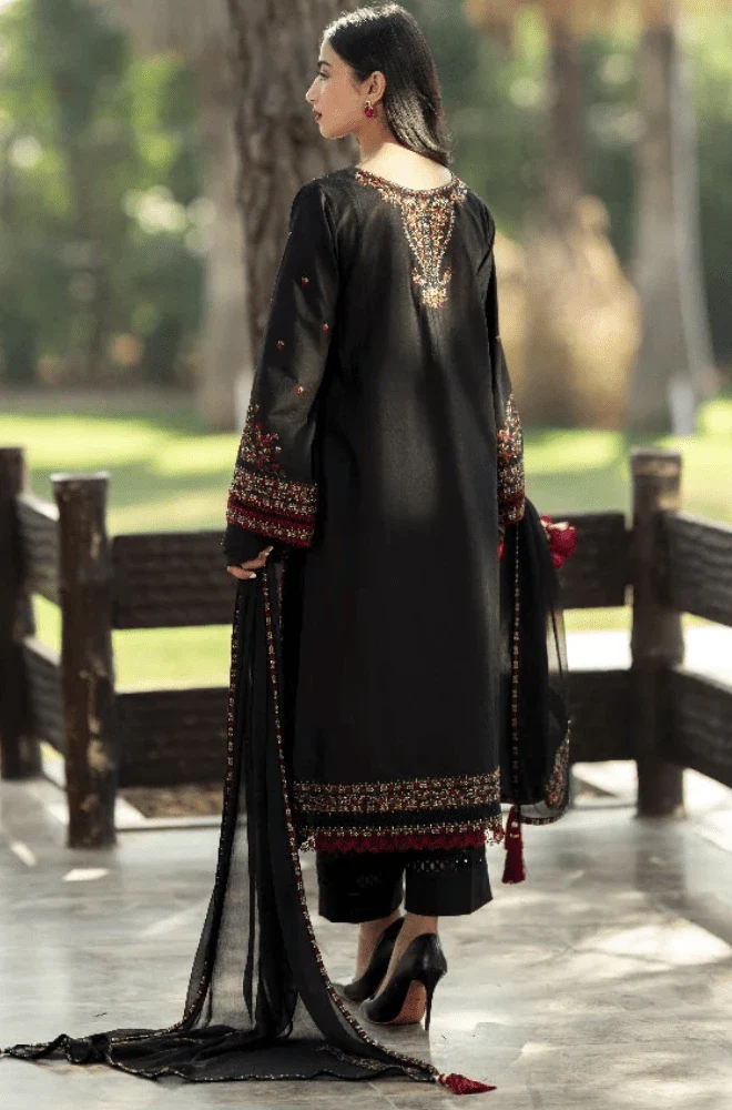 ALKARAM - 3PC Lawn Embroidered Shirt with Chiffon Embroidered Dupatta and Trouser - BFB0453 - Image 2