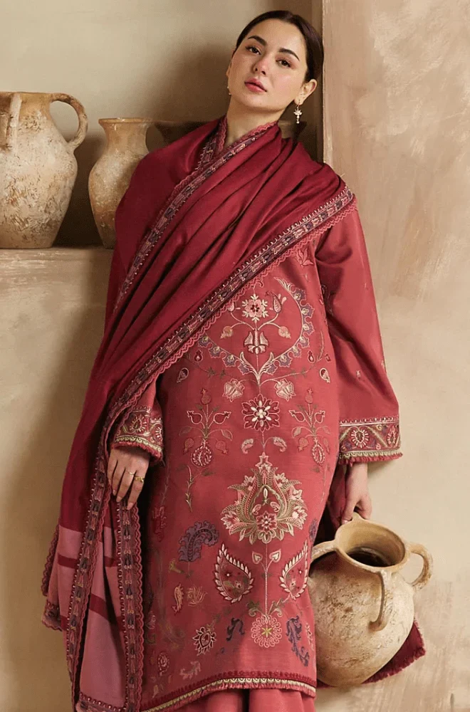 3PC Dhanak Embroidered Shirt with Dhanak Printed Dupatta and Trouser - BFB0434 - Image 5