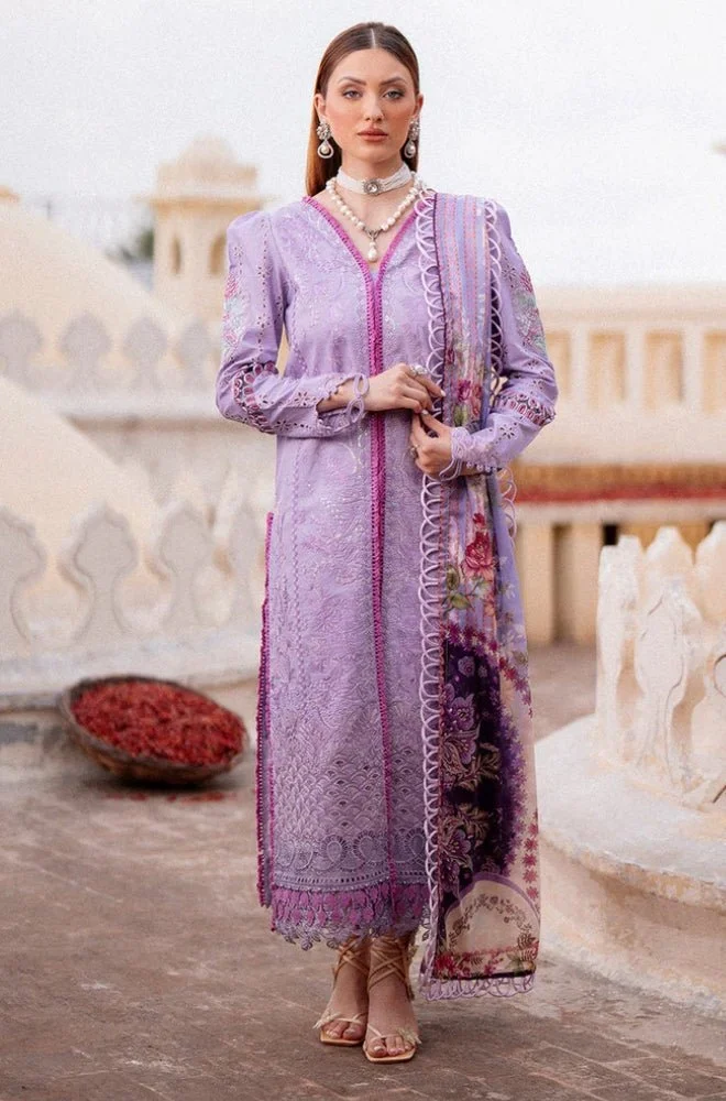 ZARPOSH - 3PC Lawn Embroidered Shirt with Monar Printed Dupatta and Trouser - BFB0688