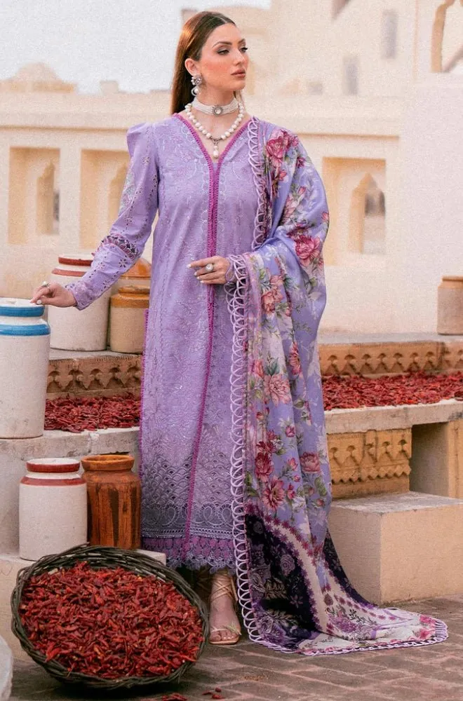 ZARPOSH - 3PC Lawn Embroidered Shirt with Monar Printed Dupatta and Trouser - BFB0688 - Image 3