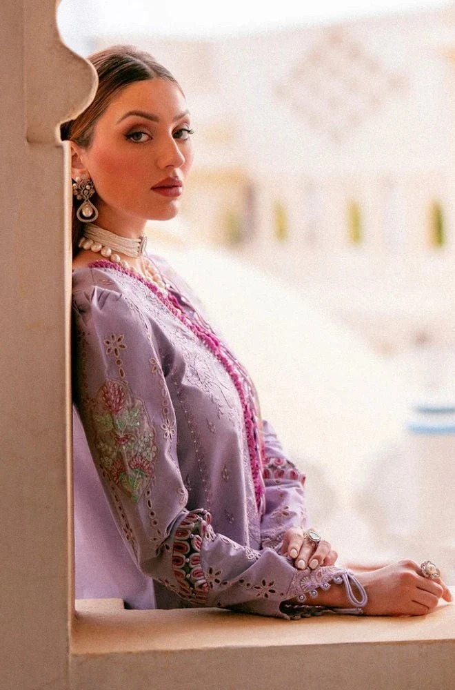 ZARPOSH - 3PC Lawn Embroidered Shirt with Monar Printed Dupatta and Trouser - BFB0688 - Image 5